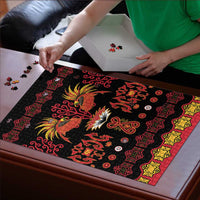 Papua Batik Motif Puzzle Papua Spirit Black Version LT05 - Polynesian Pride