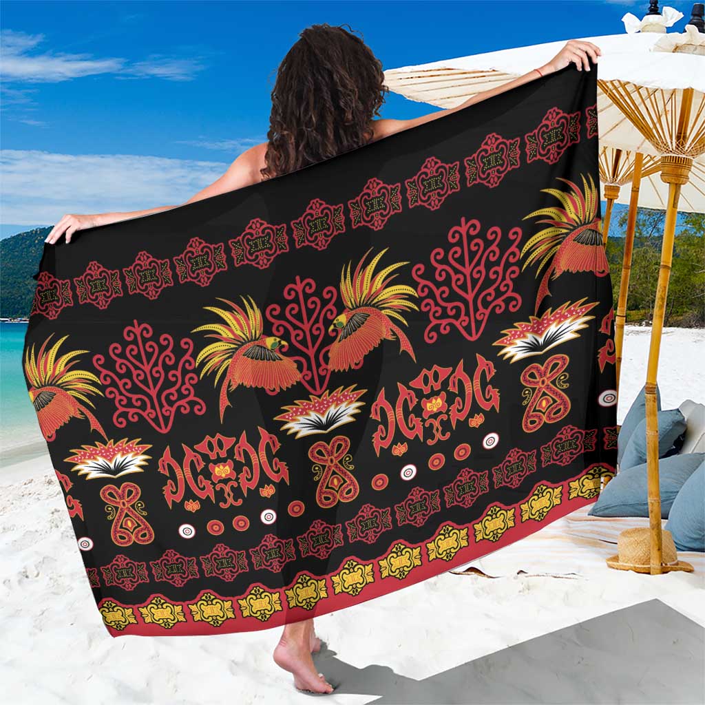 Papua Batik Motif Sarong Papua Spirit Black Version - Polynesian Pride