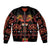 Papua Batik Motif Sleeve Zip Bomber Jacket Papua Spirit Black Version - Polynesian Pride