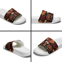Papua Batik Motif Slide Sandals Papua Spirit Black Version - Polynesian Pride
