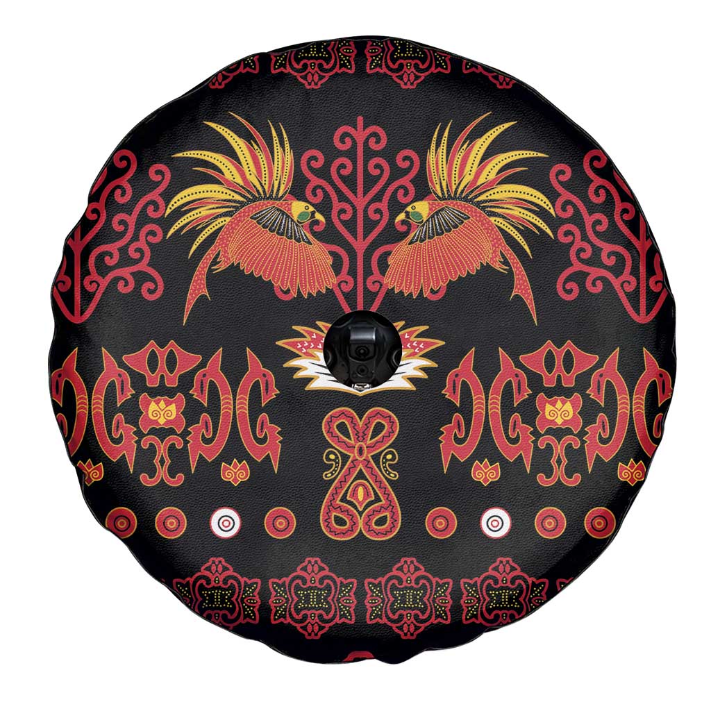 Papua Batik Motif Spare Tire Cover Papua Spirit Black Version - Polynesian Pride