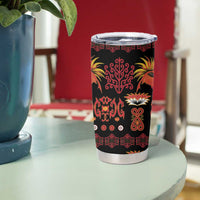 Papua Batik Motif Tumbler Cup Papua Spirit Black Version - Polynesian Pride