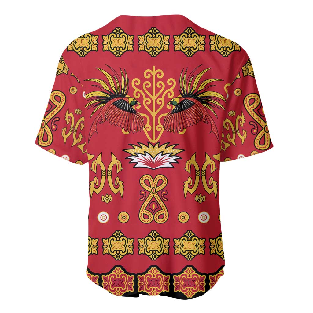Papua Batik Motif Baseball Jersey Papua Spirit Red Version - Polynesian Pride