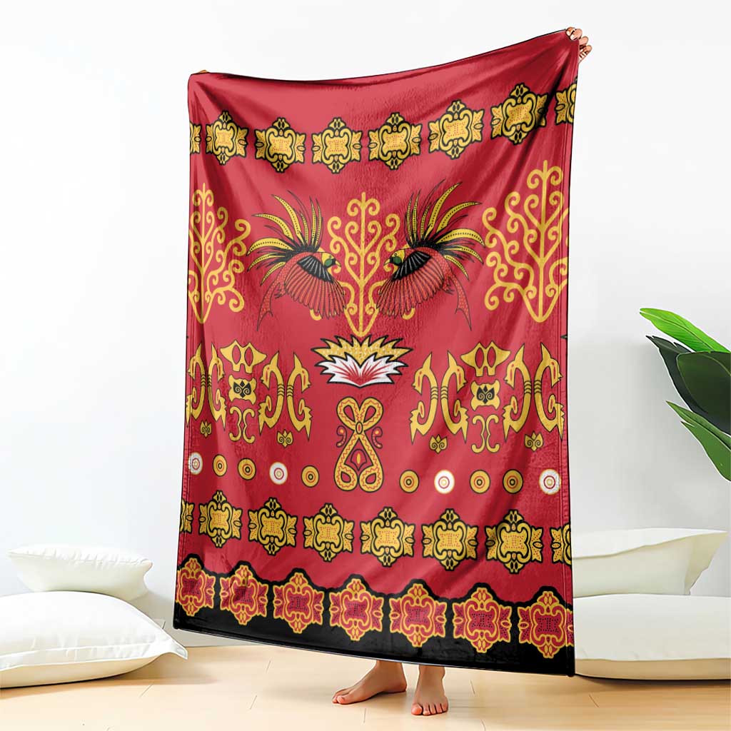 Papua Batik Motif Blanket Papua Spirit Red Version - Polynesian Pride