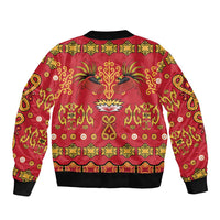 Papua Batik Motif Bomber Jacket Papua Spirit Red Version - Polynesian Pride