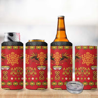Papua Batik Motif 4 in 1 Can Cooler Tumbler Papua Spirit Red Version - Polynesian Pride