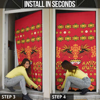 Papua Batik Motif Door Cover Papua Spirit Red Version - Polynesian Pride