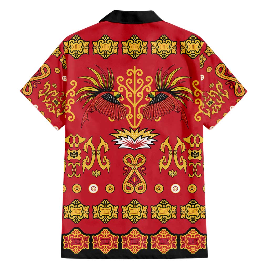 Papua Batik Motif Family Matching Puletasi and Hawaiian Shirt Papua Spirit Red Version - Polynesian Pride