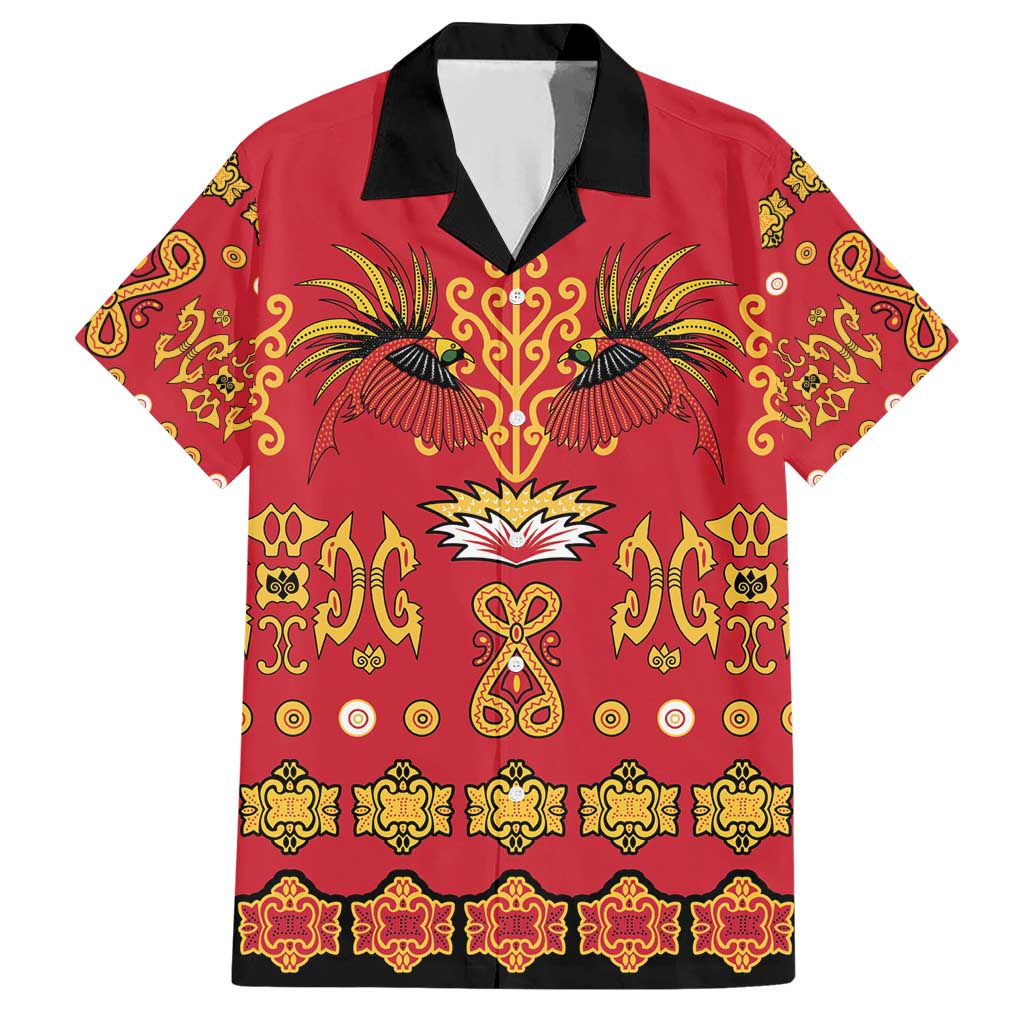 Papua Batik Motif Hawaiian Shirt Papua Spirit Red Version - Polynesian Pride
