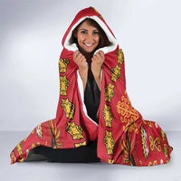 Papua Batik Motif Hooded Blanket Papua Spirit Red Version LT05 - Polynesian Pride
