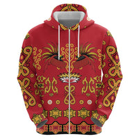 Papua Batik Motif Hoodie Papua Spirit Red Version - Polynesian Pride