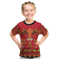 Papua Batik Motif Kid T Shirt Papua Spirit Red Version - Polynesian Pride