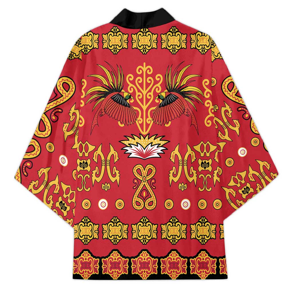 Papua Batik Motif Kimono Papua Spirit Red Version - Polynesian Pride