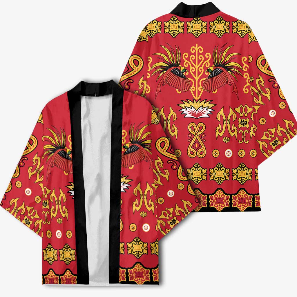Papua Batik Motif Kimono Papua Spirit Red Version - Polynesian Pride