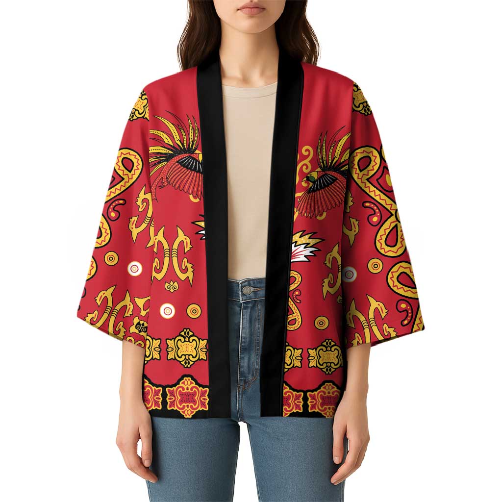 Papua Batik Motif Kimono Papua Spirit Red Version - Polynesian Pride
