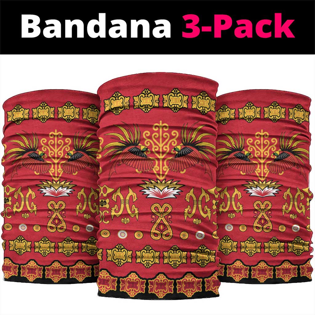 Papua Batik Motif Neck Gaiter Papua Spirit Red Version - Polynesian Pride