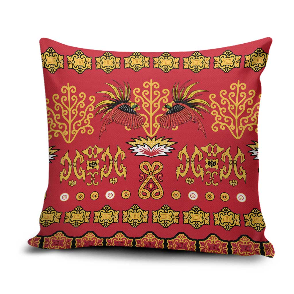Papua Batik Motif Pillow Cover Papua Spirit Red Version - Polynesian Pride