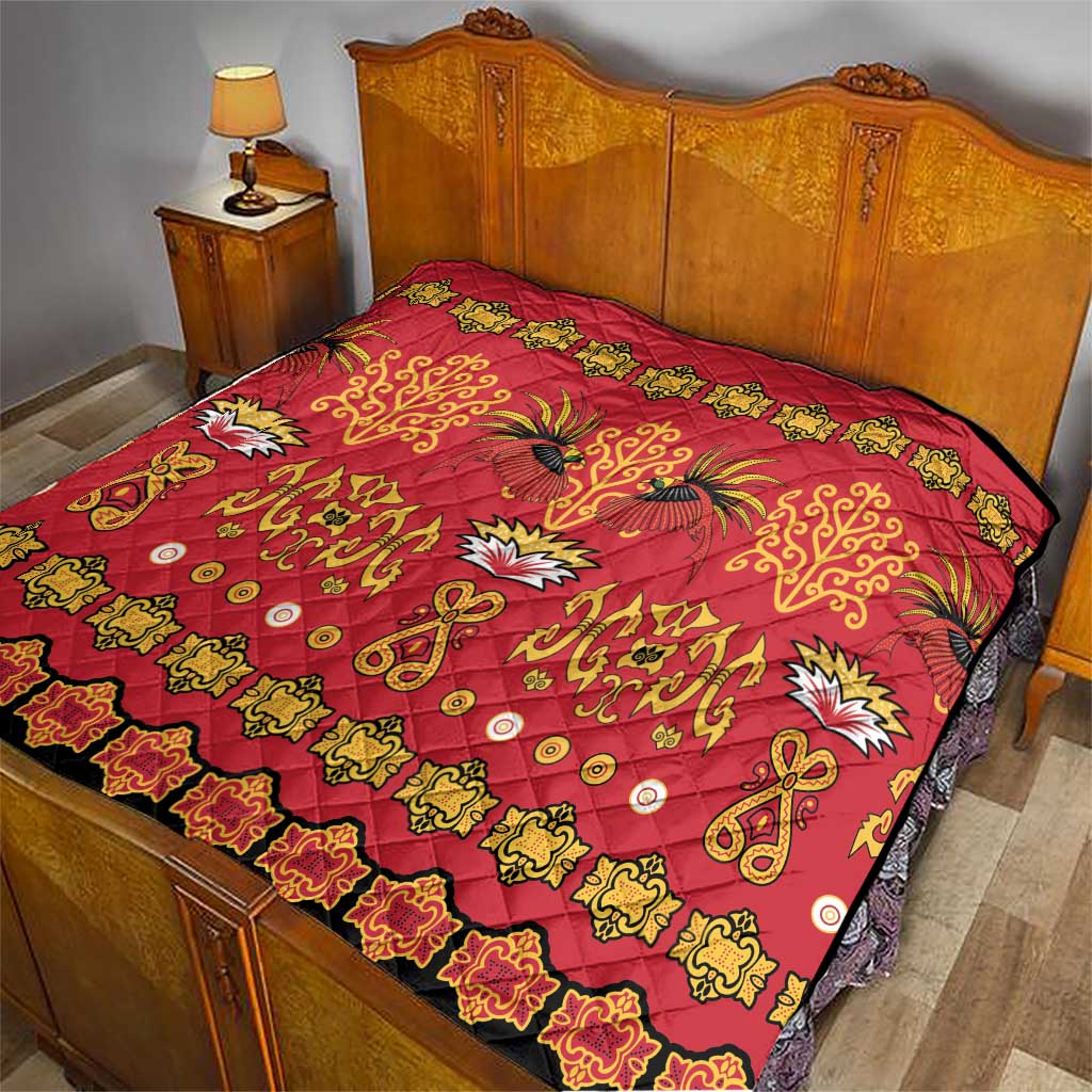 Papua Batik Motif Quilt Papua Spirit Red Version - Polynesian Pride