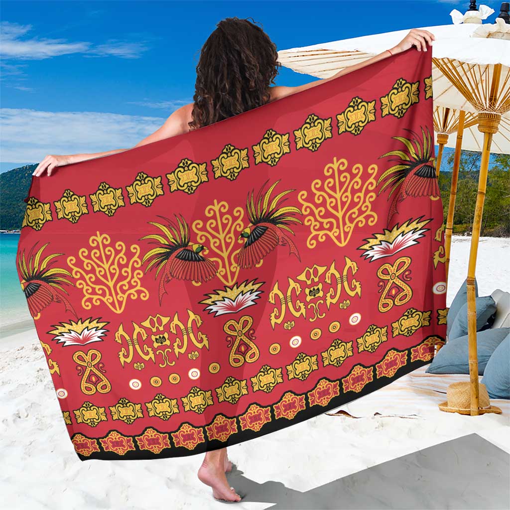 Papua Batik Motif Sarong Papua Spirit Red Version - Polynesian Pride