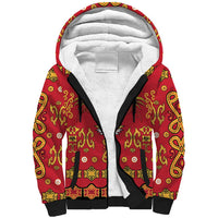 Papua Batik Motif Sherpa Hoodie Papua Spirit Red Version - Polynesian Pride