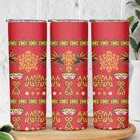 Papua Batik Motif Skinny Tumbler Papua Spirit Red Version - Polynesian Pride