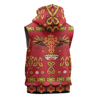 Papua Batik Motif Sleeveless Hoodie Papua Spirit Red Version LT05 - Polynesian Pride