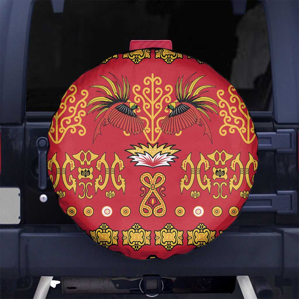 Papua Batik Motif Spare Tire Cover Papua Spirit Red Version - Polynesian Pride