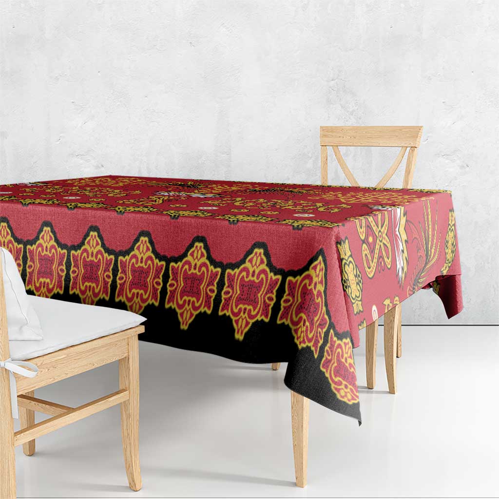 Papua Batik Motif Tablecloth Papua Spirit Red Version - Polynesian Pride
