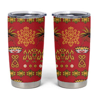 Papua Batik Motif Tumbler Cup Papua Spirit Red Version - Polynesian Pride