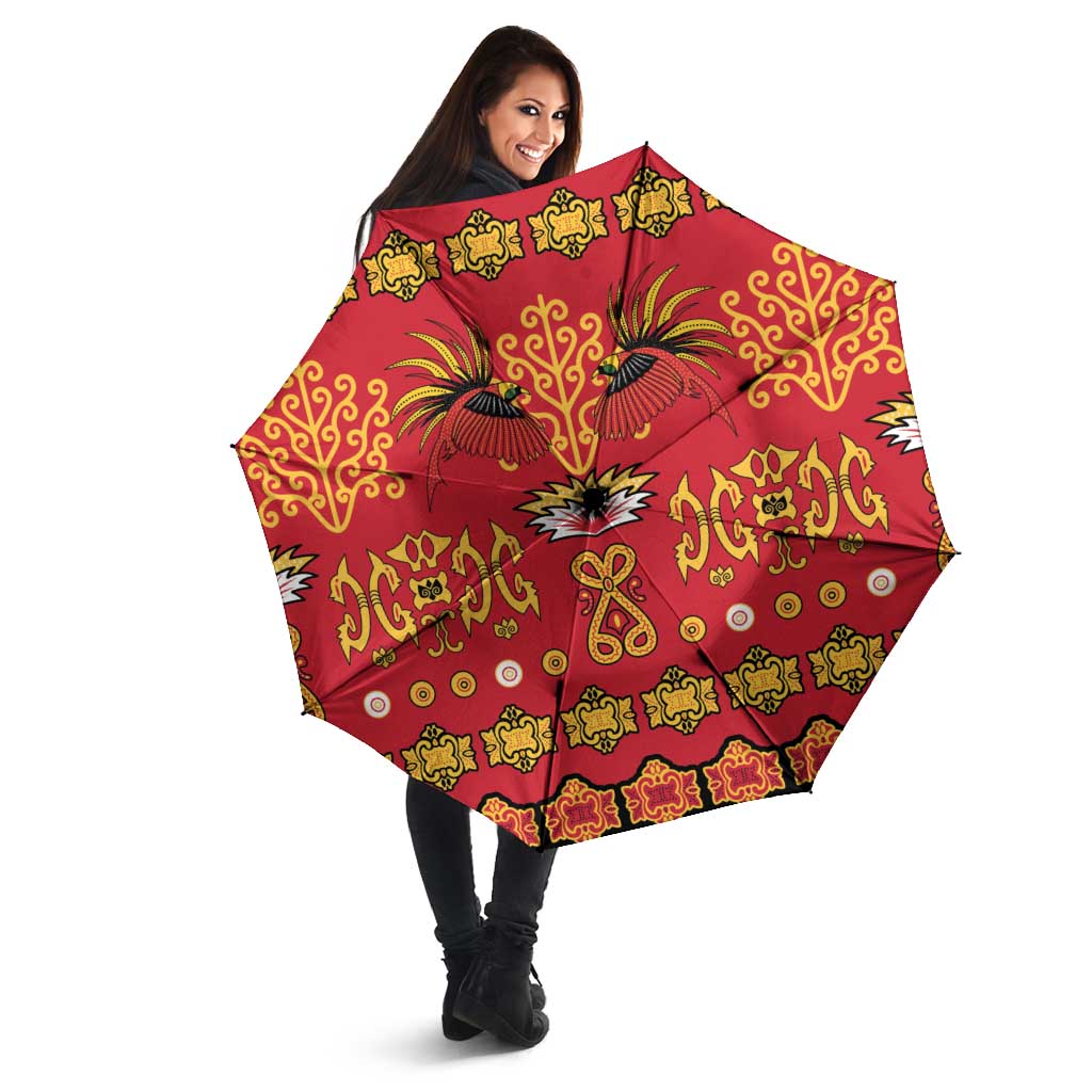 Papua Batik Motif Umbrella Papua Spirit Red Version - Polynesian Pride
