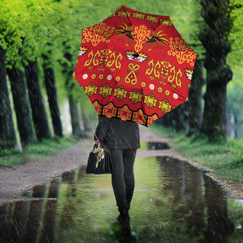 Papua Batik Motif Umbrella Papua Spirit Red Version - Polynesian Pride