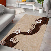 Polynesia Hibiscus Area Rug Cameo Curve Motif - Polynesian Pride