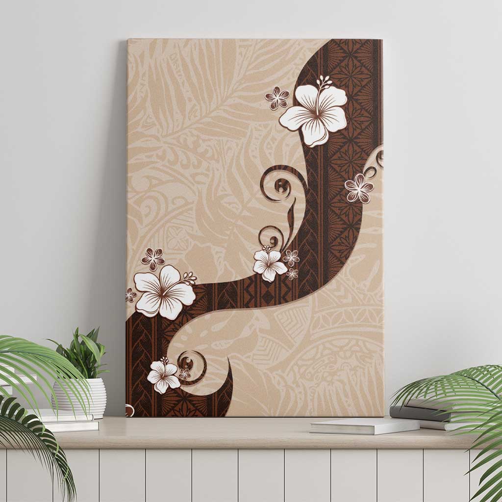 Polynesia Hibiscus Canvas Wall Art Cameo Curve Motif - Polynesian Pride