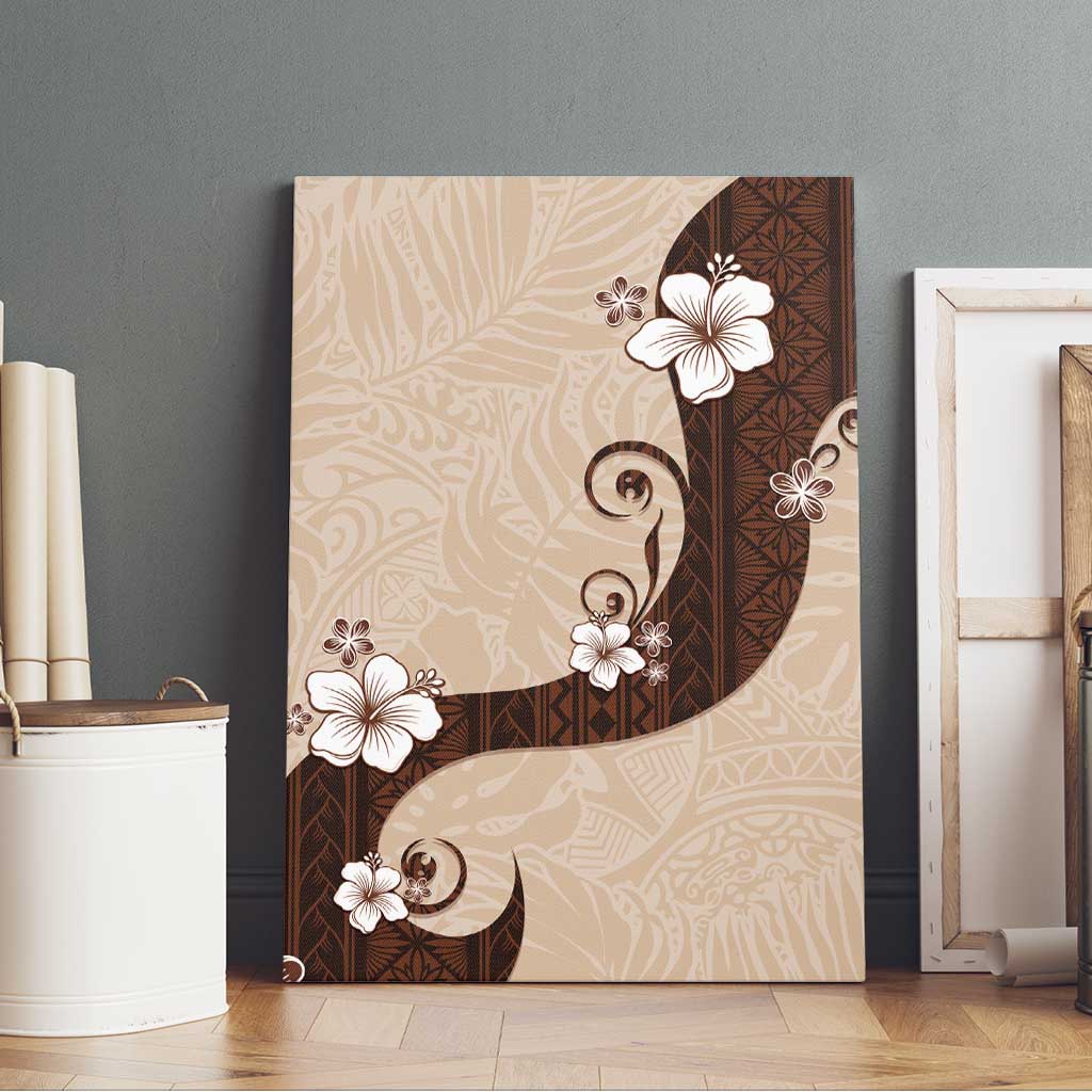 Polynesia Hibiscus Canvas Wall Art Cameo Curve Motif - Polynesian Pride