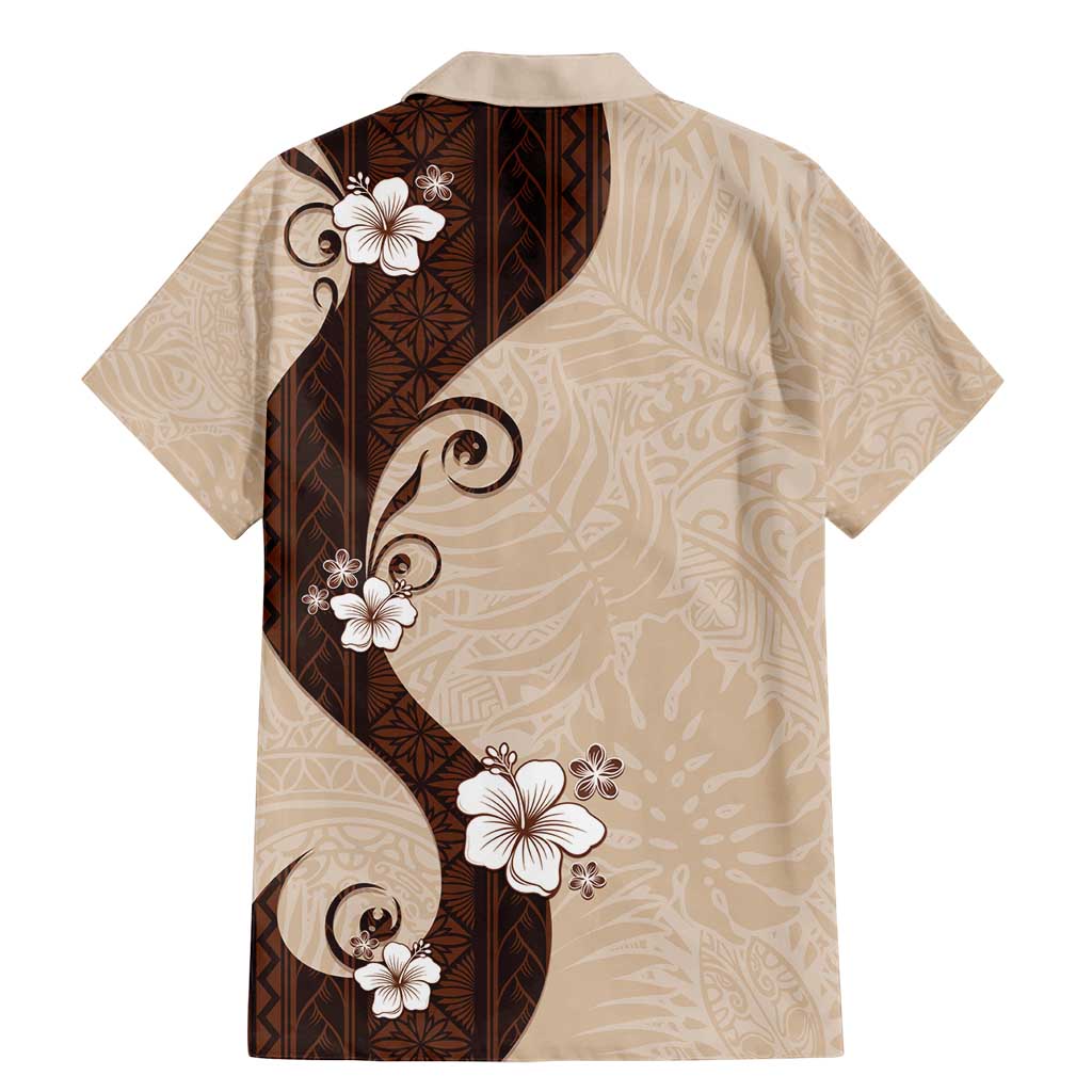 Polynesia Hibiscus Family Matching Mermaid Dress and Hawaiian Shirt Cameo Curve Motif - Polynesian Pride