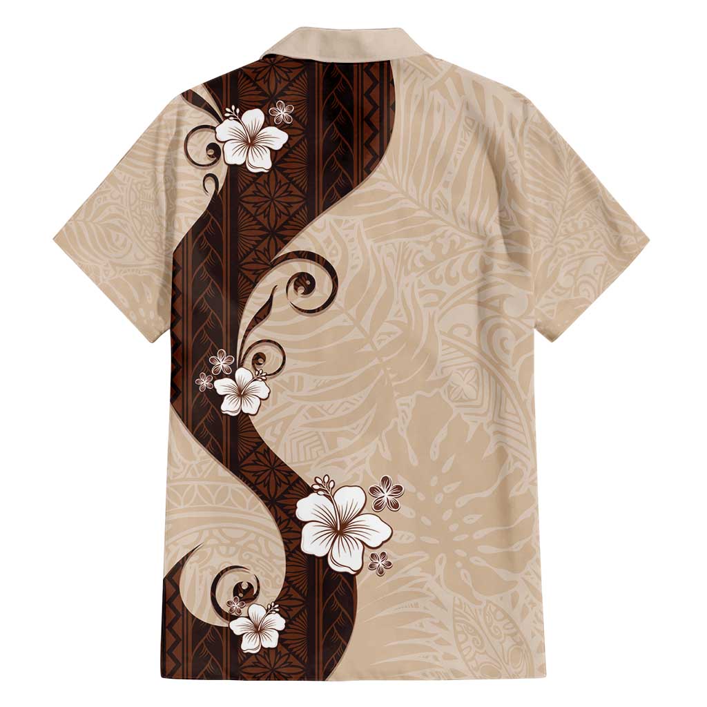 Polynesia Hibiscus Family Matching Puletasi and Hawaiian Shirt Cameo Curve Motif - Polynesian Pride