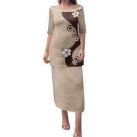 Polynesia Hibiscus Family Matching Puletasi and Hawaiian Shirt Cameo Curve Motif - Polynesian Pride