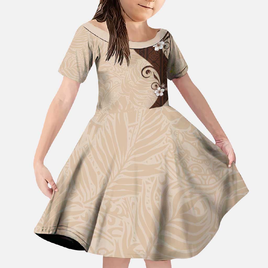 Polynesia Hibiscus Family Matching Summer Maxi Dress and Hawaiian Shirt Cameo Curve Motif - Polynesian Pride