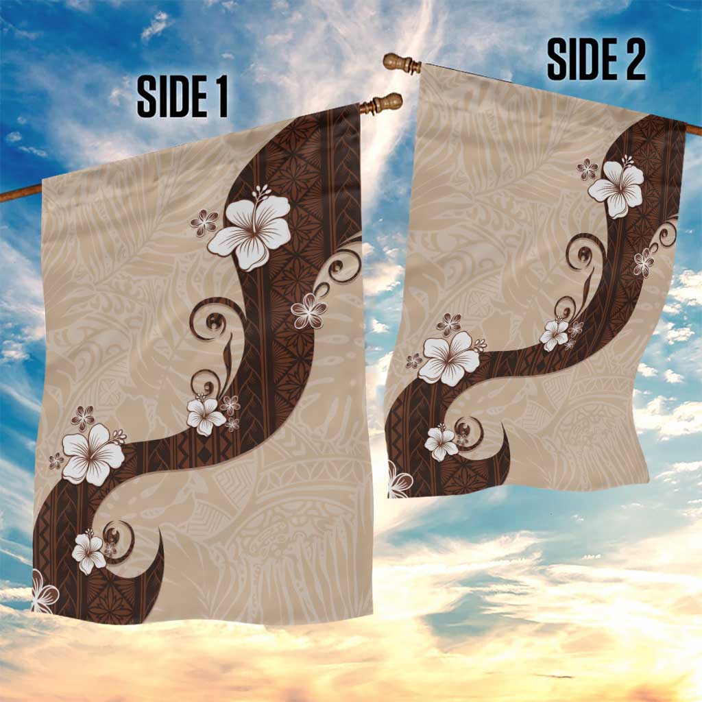 Polynesia Hibiscus Garden Flag Cameo Curve Motif - Polynesian Pride