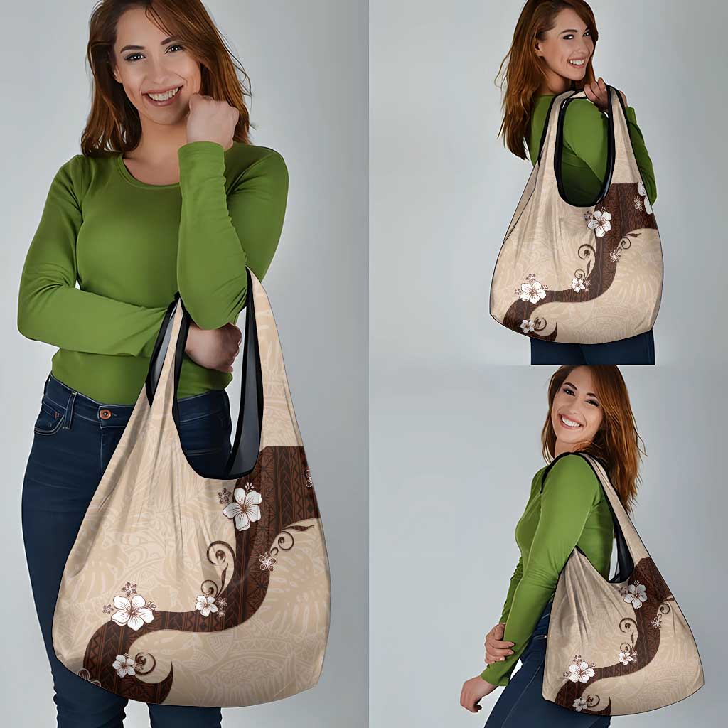 Polynesia Hibiscus Grocery Bag Cameo Curve Motif - Polynesian Pride