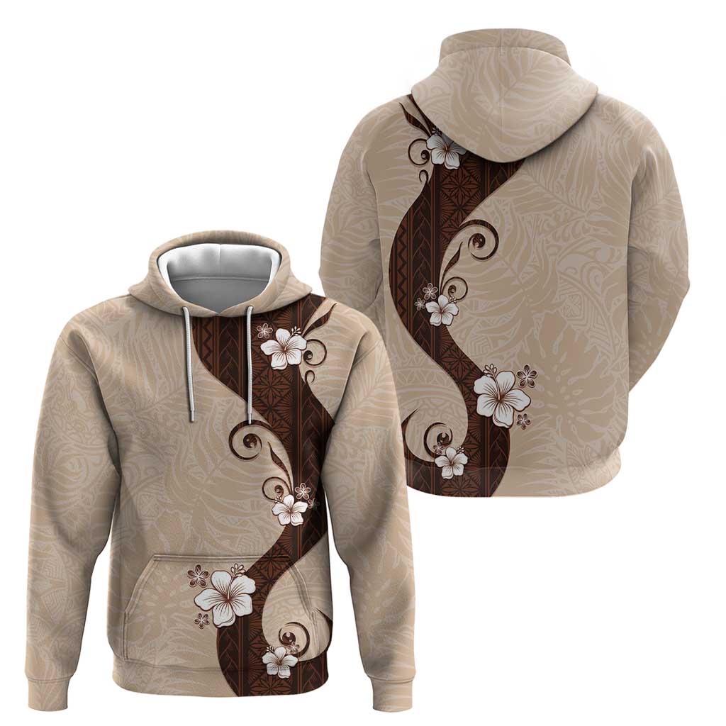 Polynesia Hibiscus Hoodie Cameo Curve Motif - Polynesian Pride