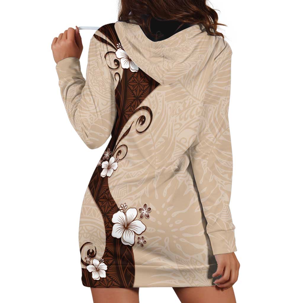 Polynesia Hibiscus Hoodie Dress Cameo Curve Motif - Polynesian Pride