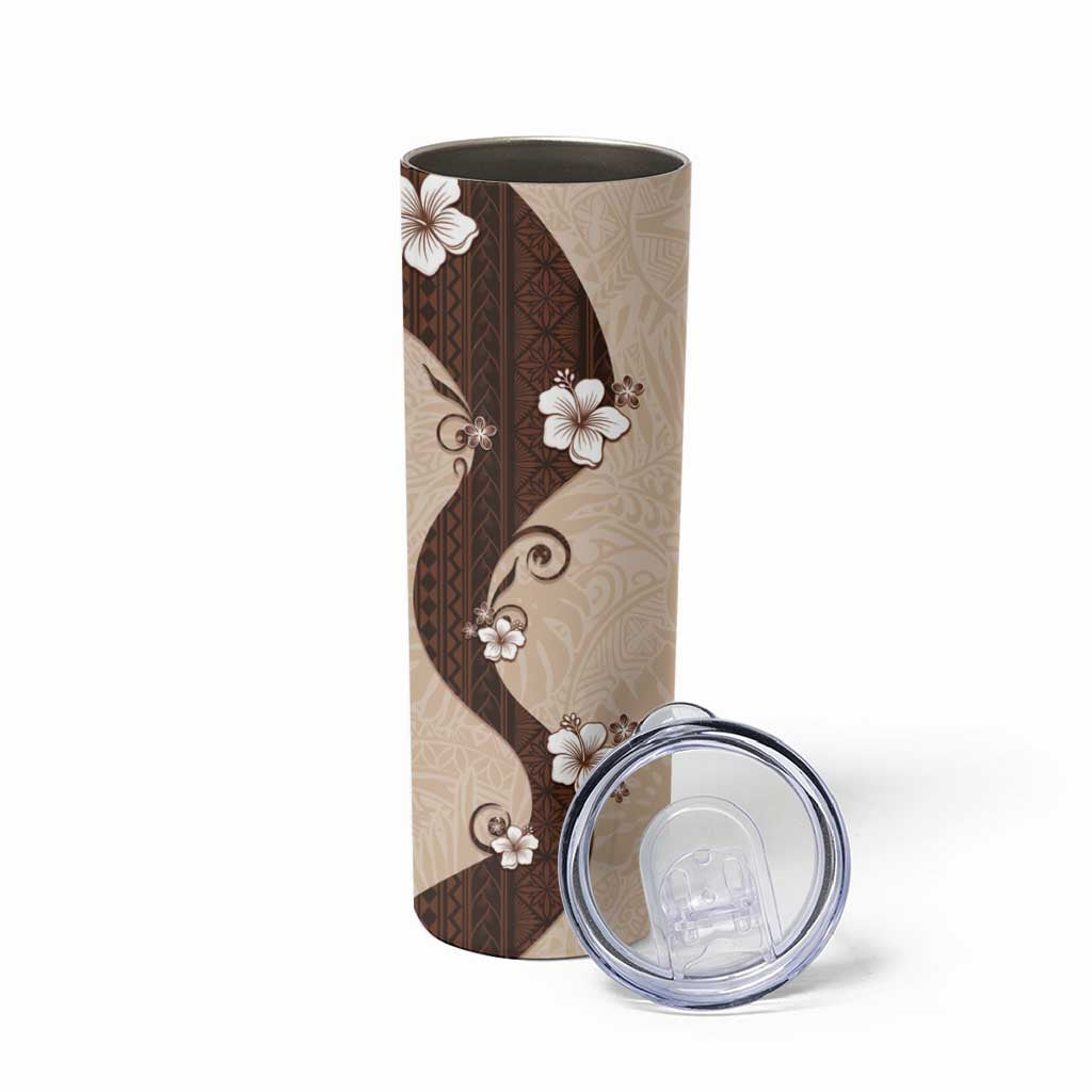 Polynesia Hibiscus Skinny Tumbler Cameo Curve Motif - Polynesian Pride