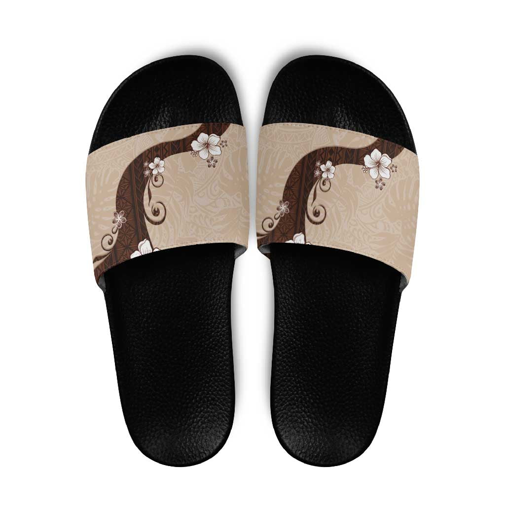 Polynesia Hibiscus Slide Sandals Cameo Curve Motif - Polynesian Pride