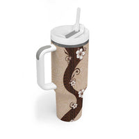 Polynesia Hibiscus Tumbler With Handle Cameo Curve Motif - Polynesian Pride