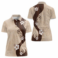 Polynesia Hibiscus Women Polo Shirt Cameo Curve Motif - Polynesian Pride