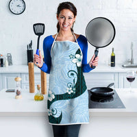 Polynesia Hibiscus Apron Sky Blue Curve Motif - Polynesian Pride