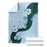 Polynesia Hibiscus Blanket Sky Blue Curve Motif - Polynesian Pride