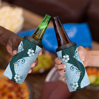 Polynesia Hibiscus 4 in 1 Can Cooler Tumbler Sky Blue Curve Motif - Polynesian Pride