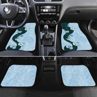 Polynesia Hibiscus Car Mats Sky Blue Curve Motif - Polynesian Pride
